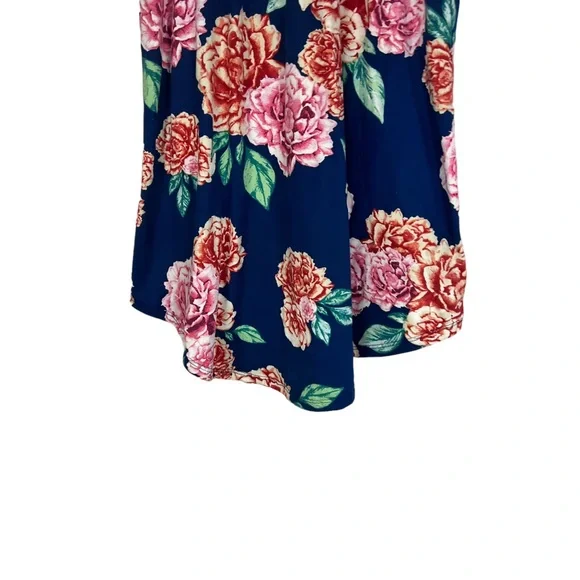 Reb & J girls navy floral peplum sleeve girls dress SZ XL - Picture 3 of 9